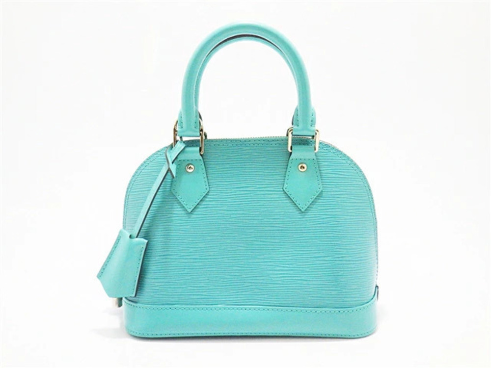 LOUIS VUITTON Alma Shoulder Bag Epi Turquoise Blue